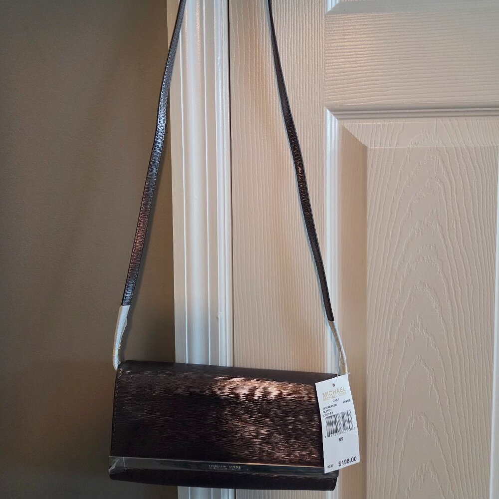Michael Kors NEW never used Lana pewter clutch